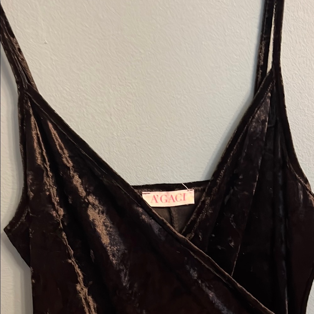 A'GACI Black Velvet Dress